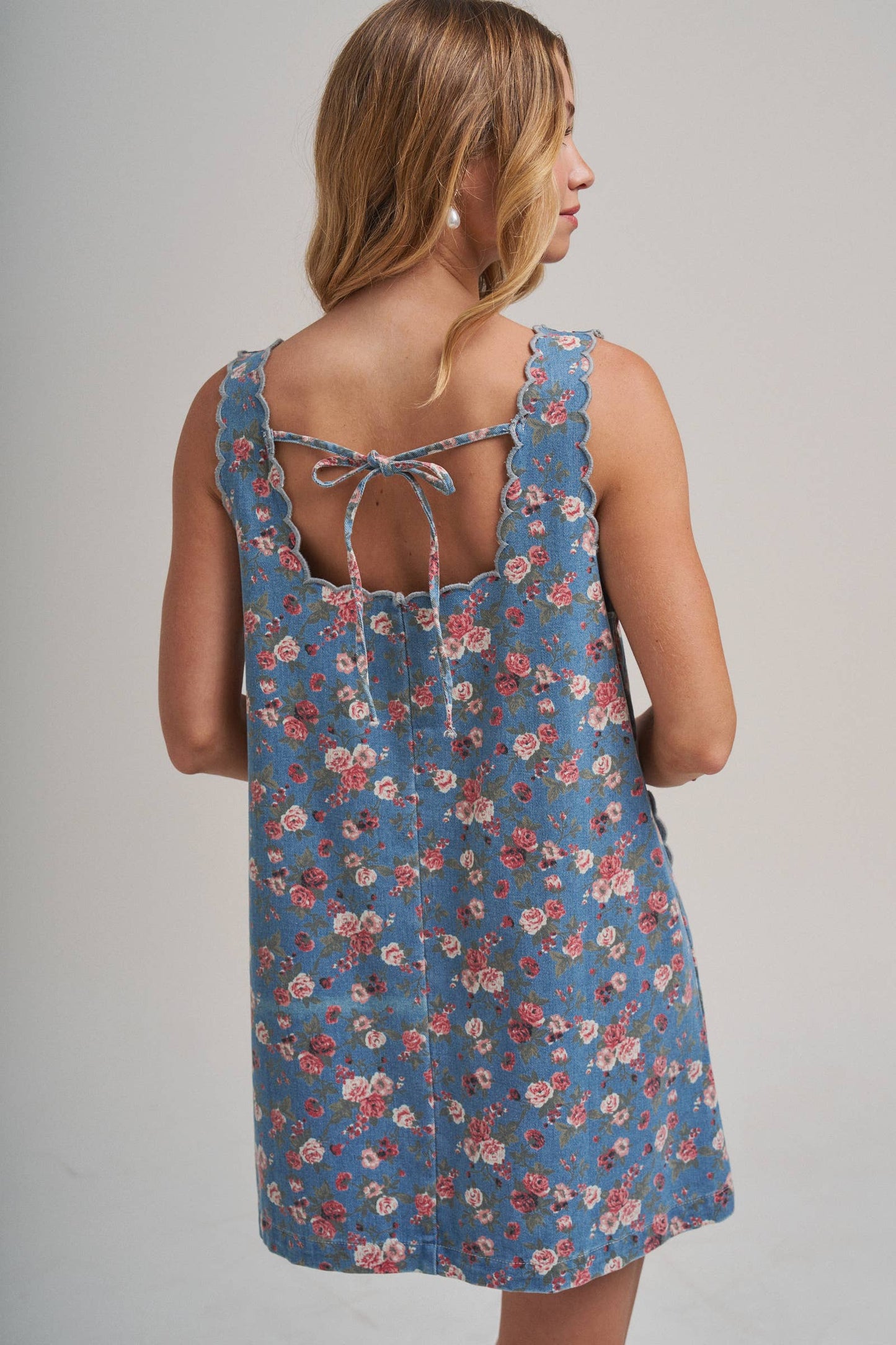 Floral Denim Mini Dress
