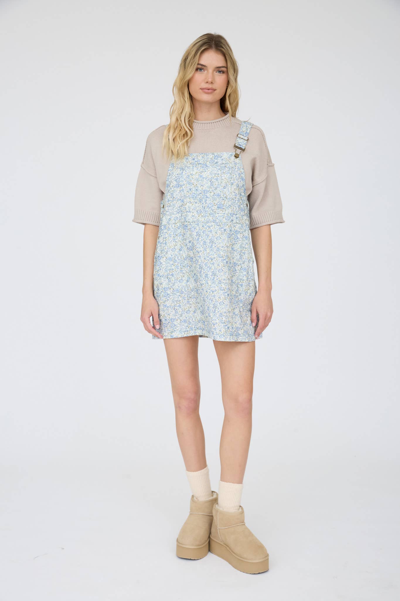 Floral Print Overall Dress