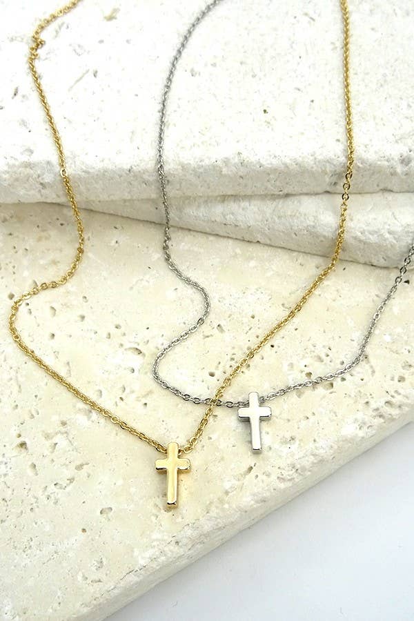 Gold Mini Cross Neckalce