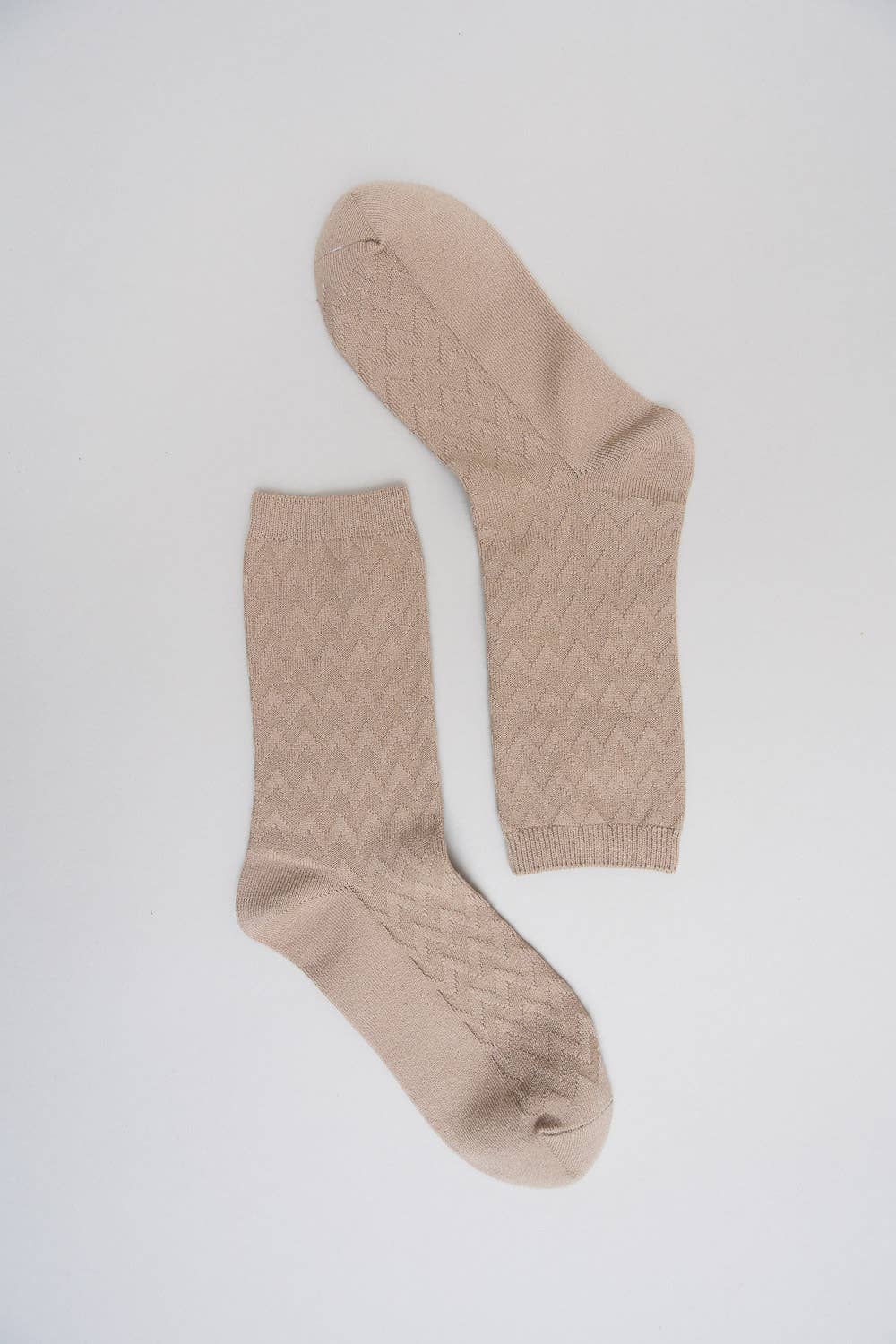 Taupe Boho Chic Zig Zag Pattern Sock
