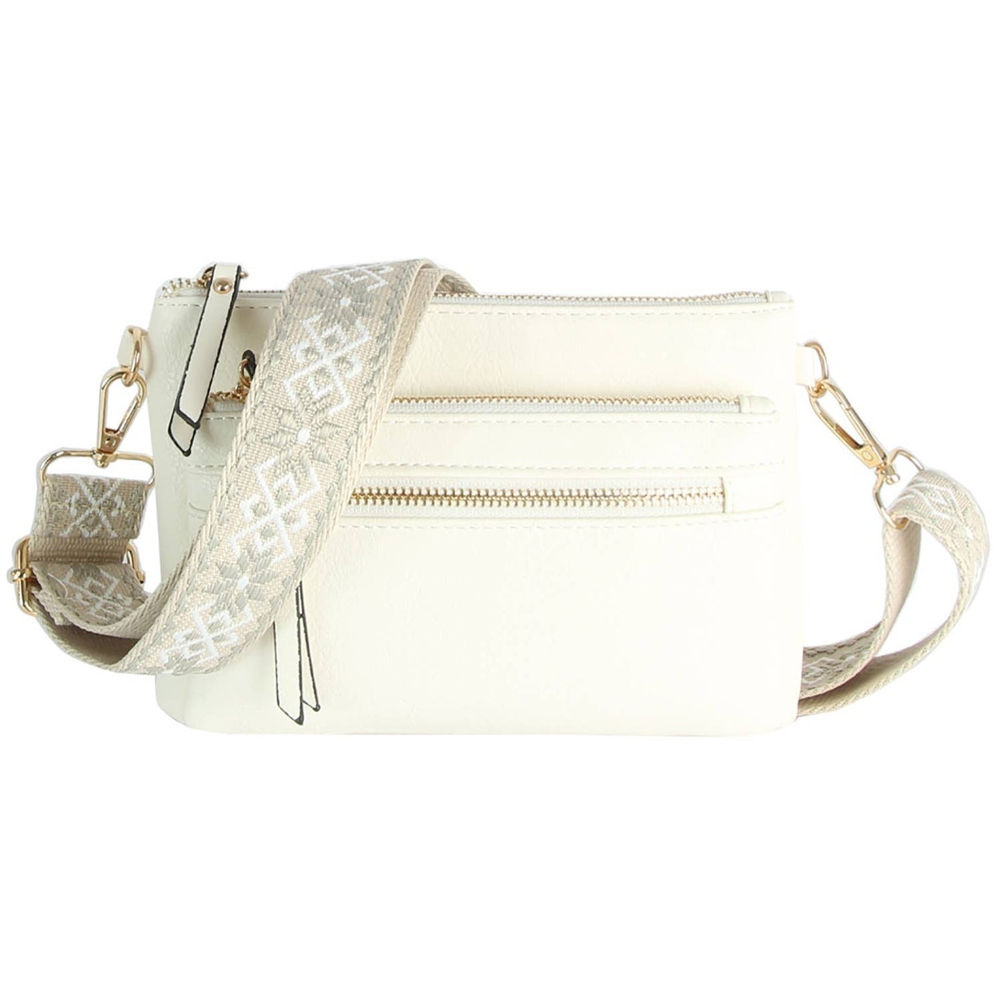 Multi Pocket Crossbody Bag With Two Straps