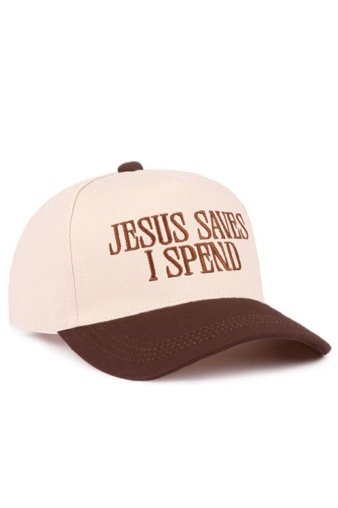 Jesus Saves I Spend Cap/ Brown