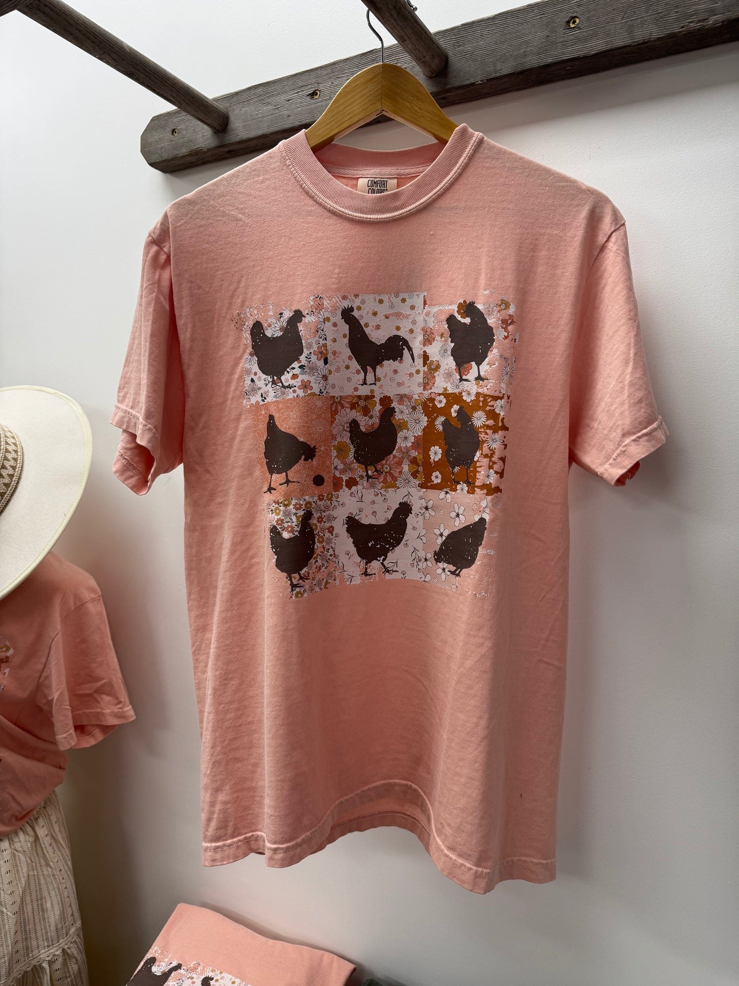 Boho Floral Chickens Tee