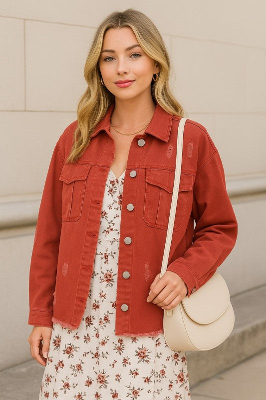 Mauve Denim Jacket