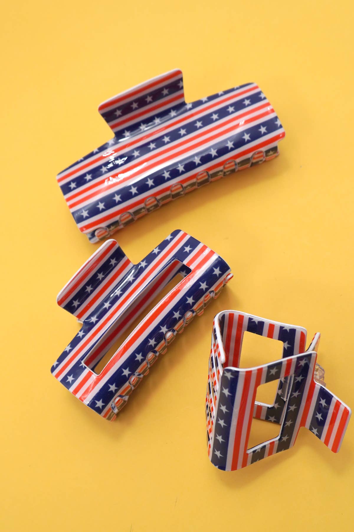 USA Flag Hair Claw Clips