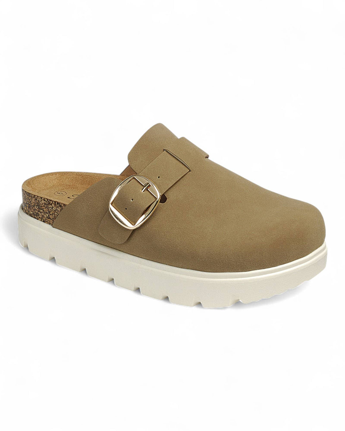 Taupe Platform Clogs
