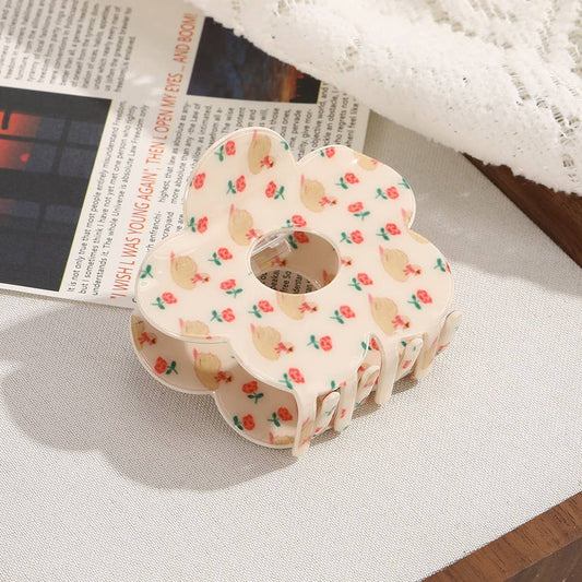 Jumbo Red Floral Hair Clip