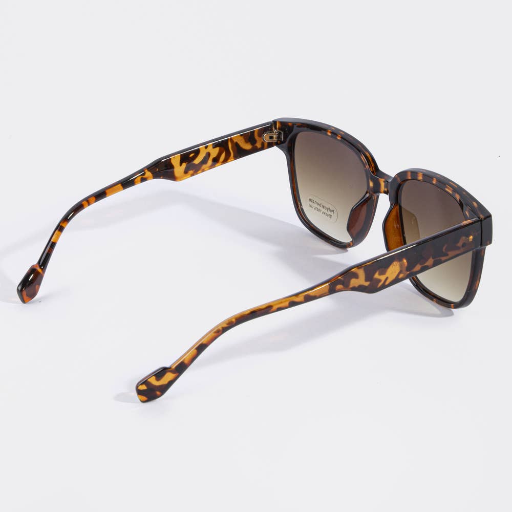 Bold Flat Top Square Frame Sunglasses