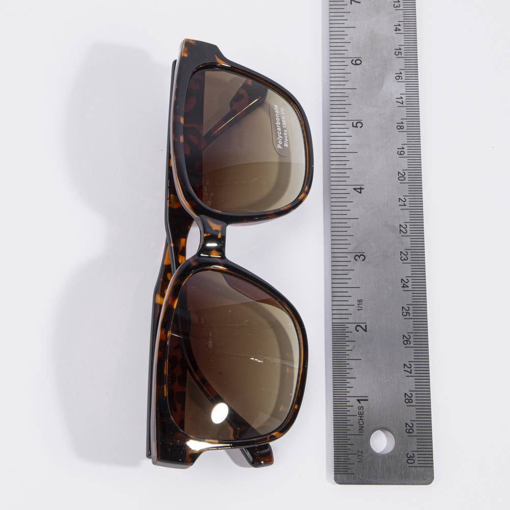 Bold Flat Top Square Frame Sunglasses