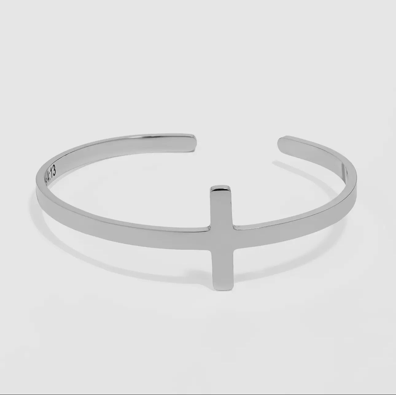 Stainless Steel Philippians 4:13 Cross Bracelet