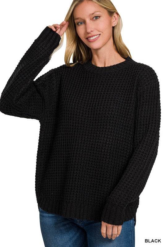 Black Waffle Sweater