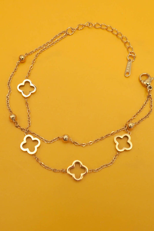 Gold Clover Bracelet 18K Stainless Steel