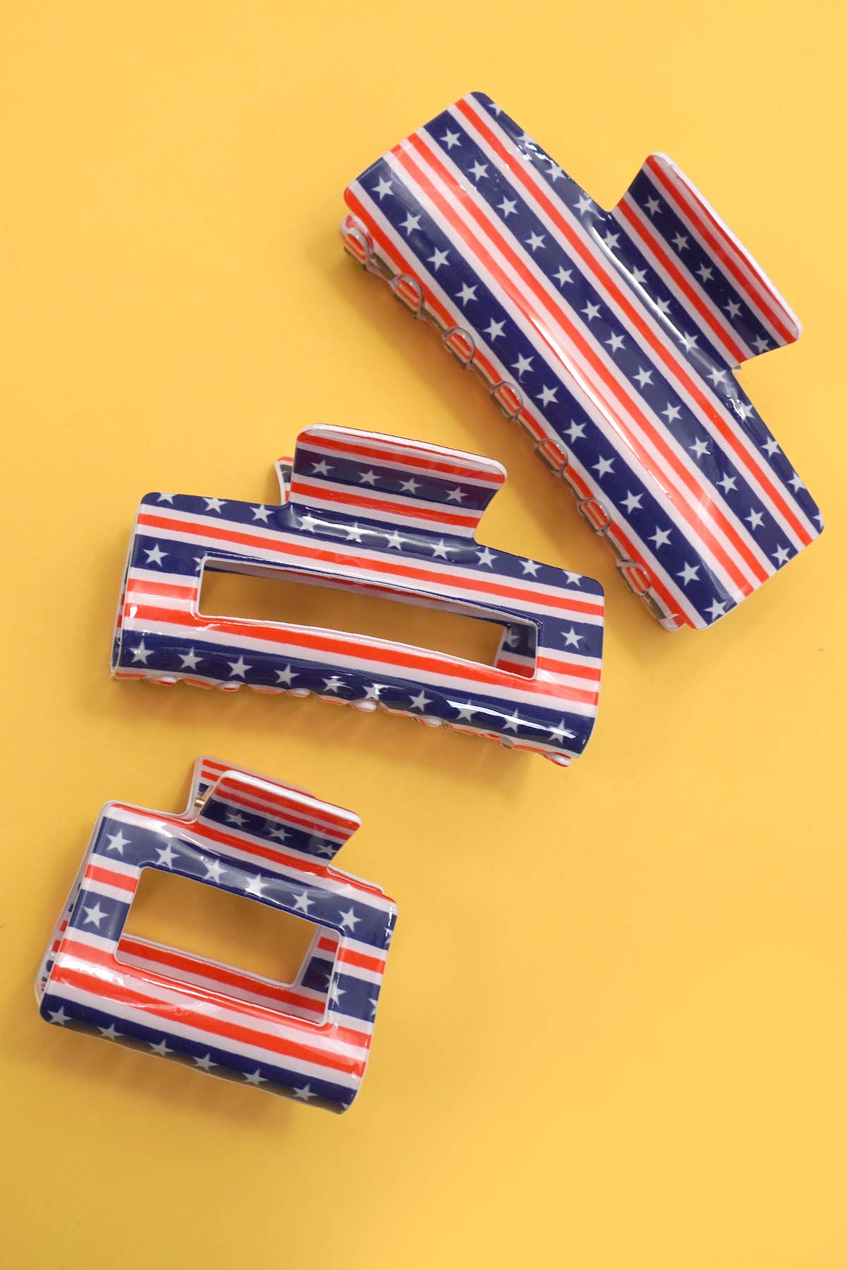 USA Flag Hair Claw Clips