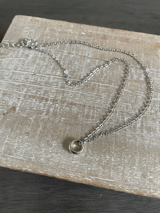 Silver Ring Pendant Necklace