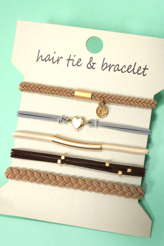 Heart Bracelet Hair Tie