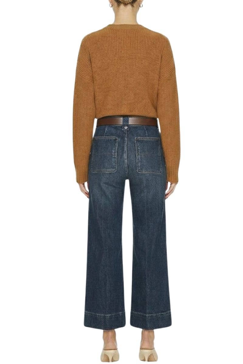 Dark Wash High Rise Slim Palazzo Jeans