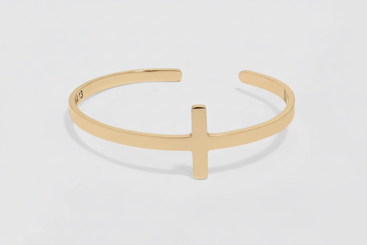 Stainless Steel Philippians 4:13 Cross Bracelet