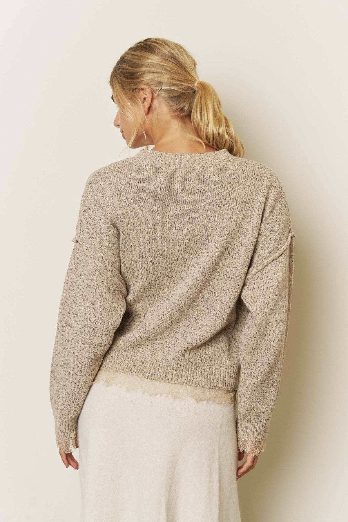 Lace Trim Button Down Cardigan