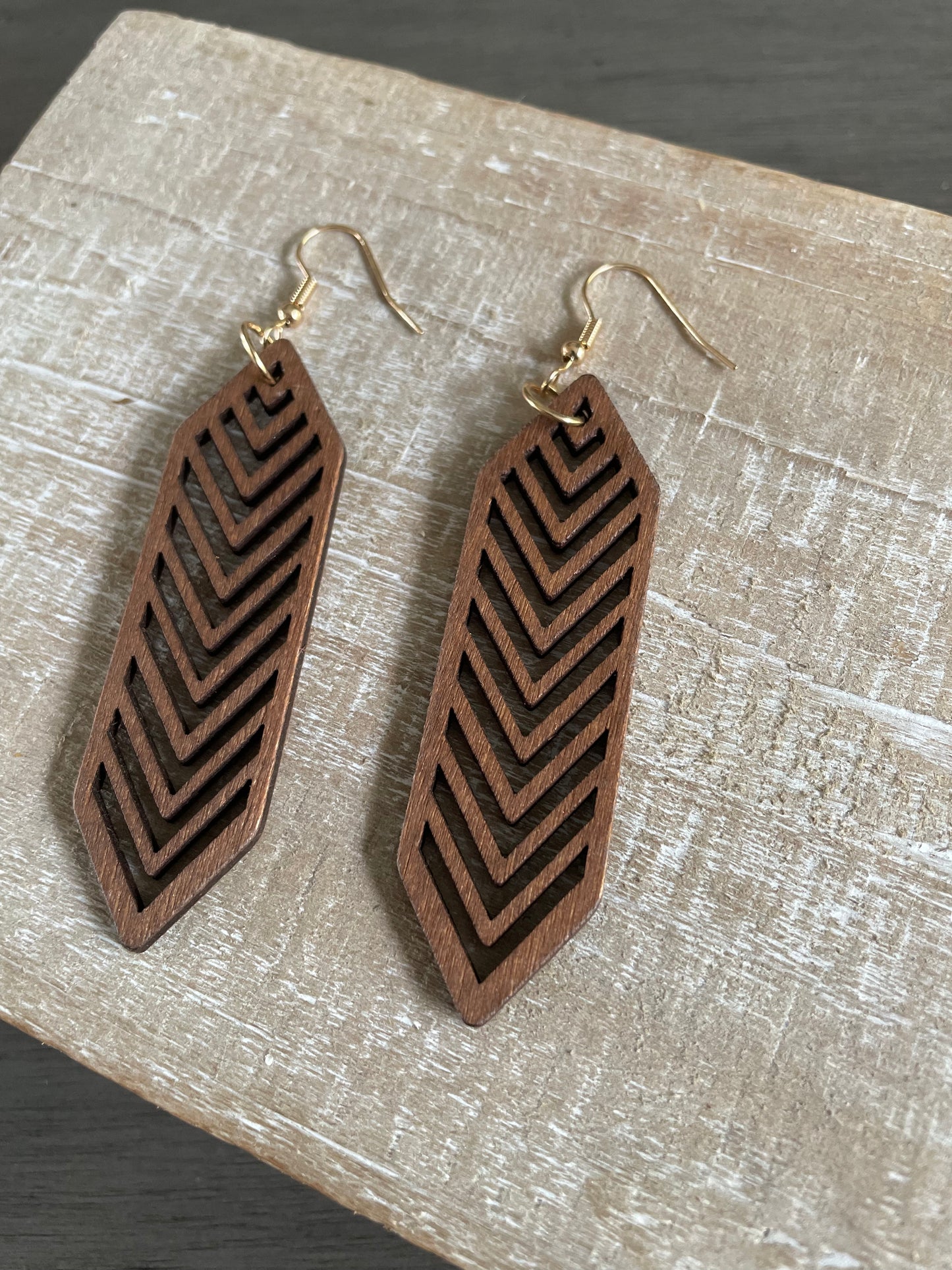 Retro Wooden Dangle Earrings