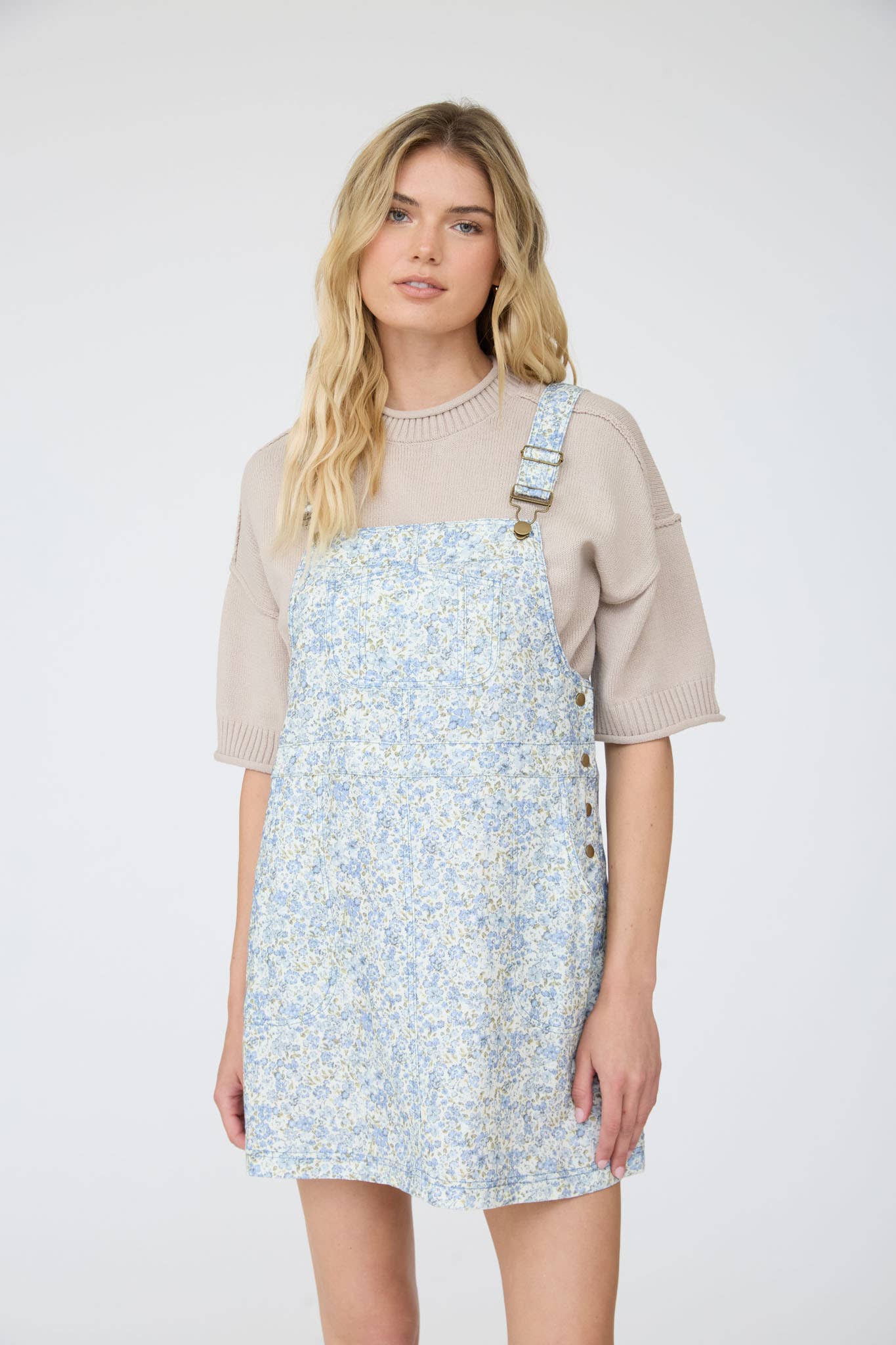 Floral Print Overall Dress