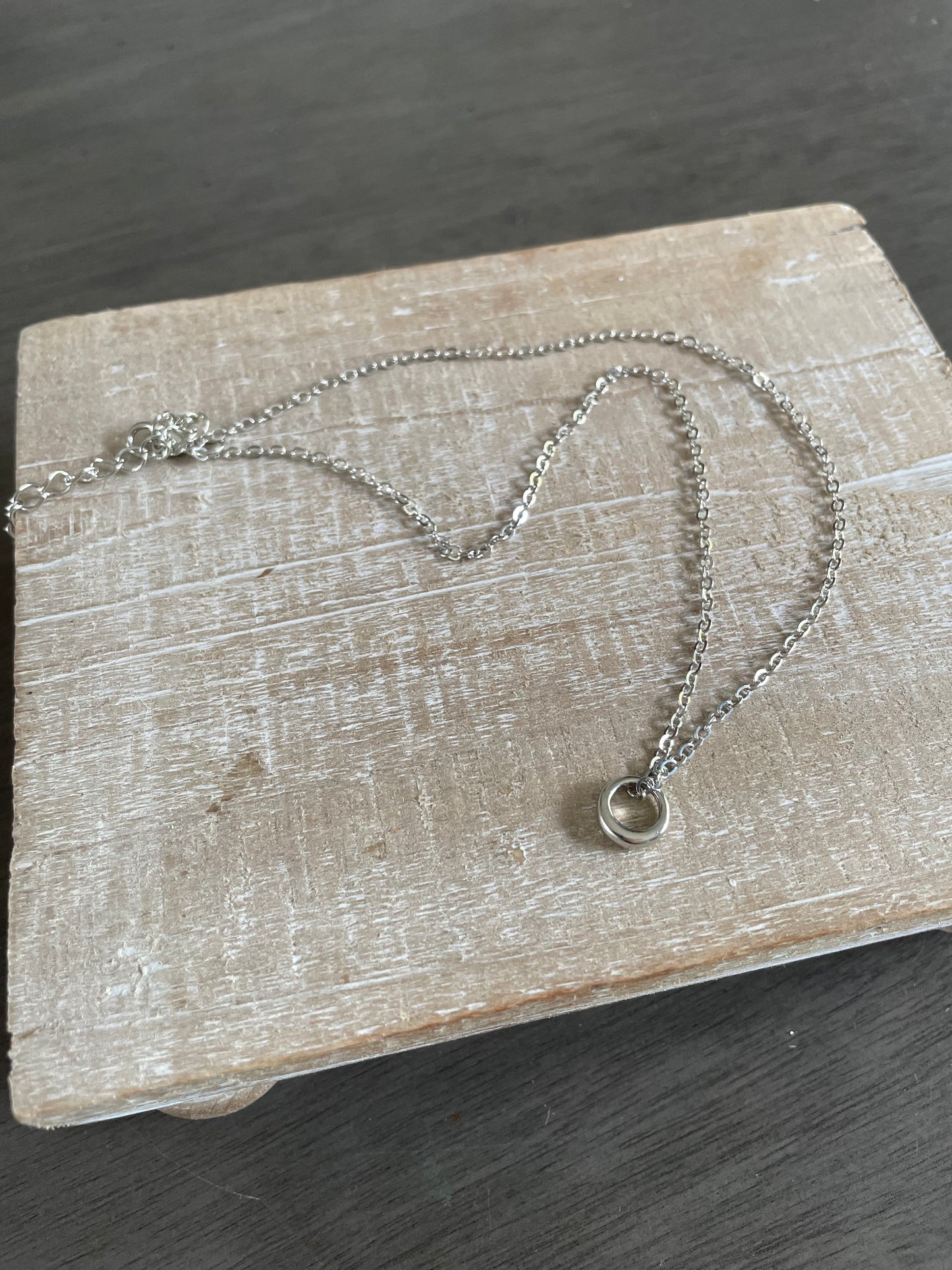 Silver Ring Pendant Necklace