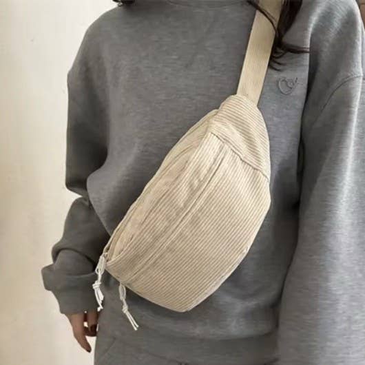 Corduroy Crossbody Sling Bag