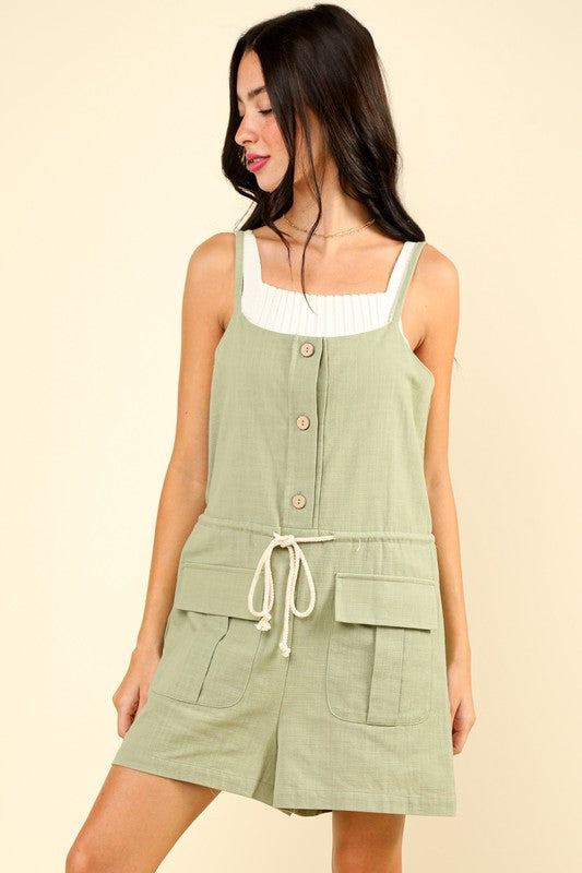 Button Down Romper-S