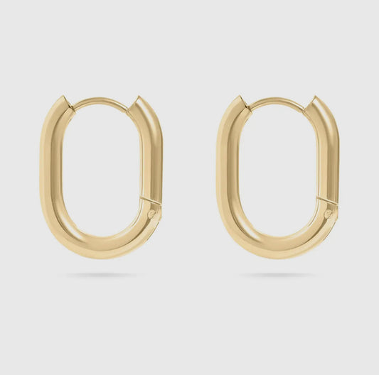 Stainless Steel Oval Earrings￼