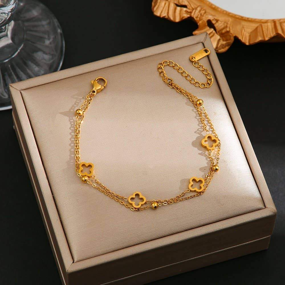 Gold Clover Bracelet 18K Stainless Steel
