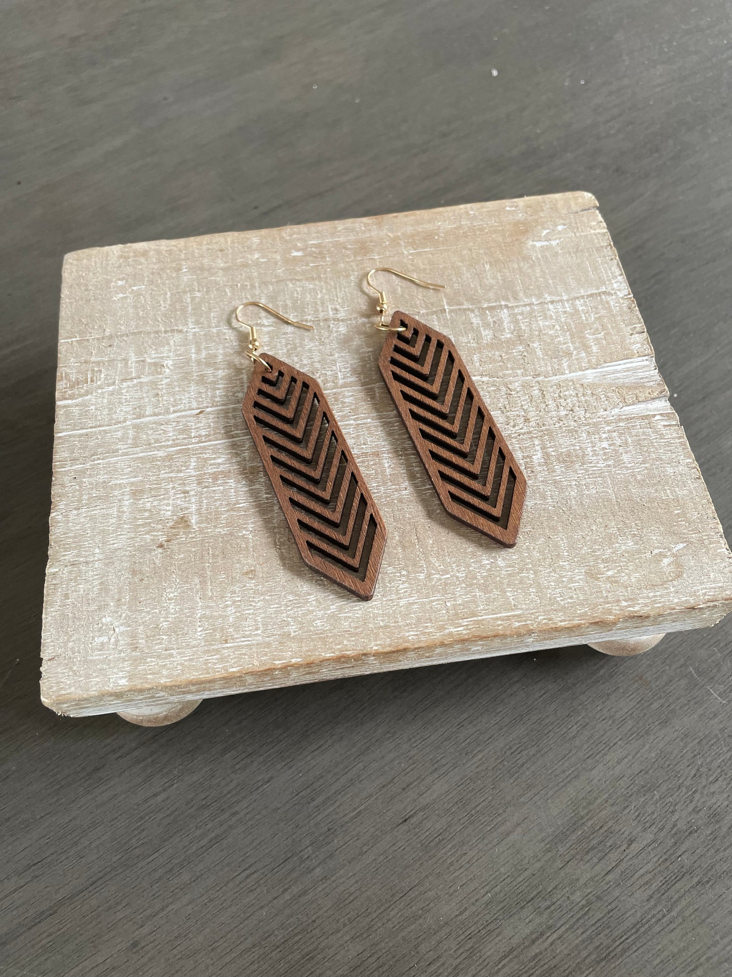 Retro Wooden Dangle Earrings