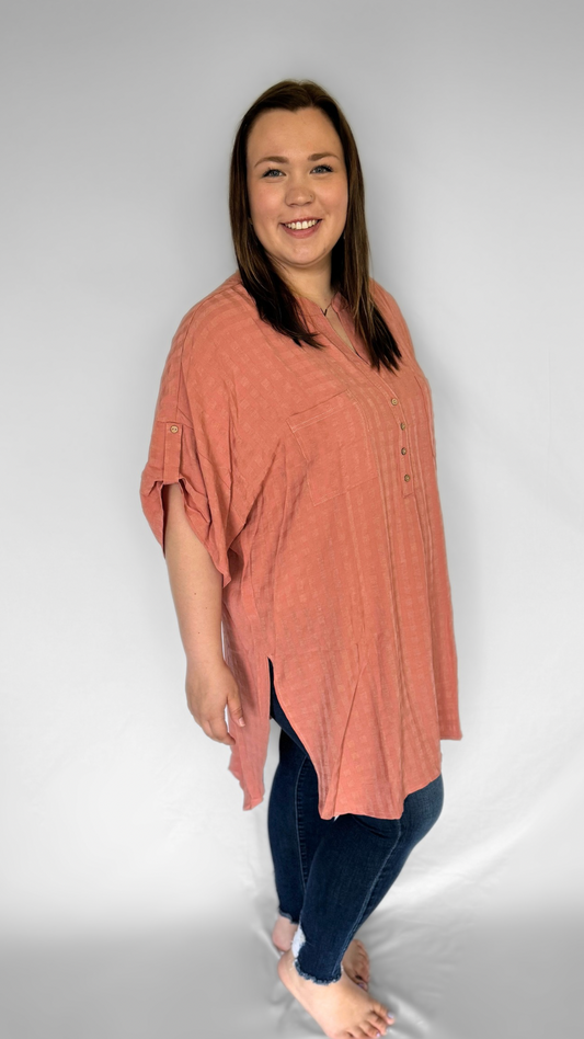 Dusty Rose Side Slit Tunic