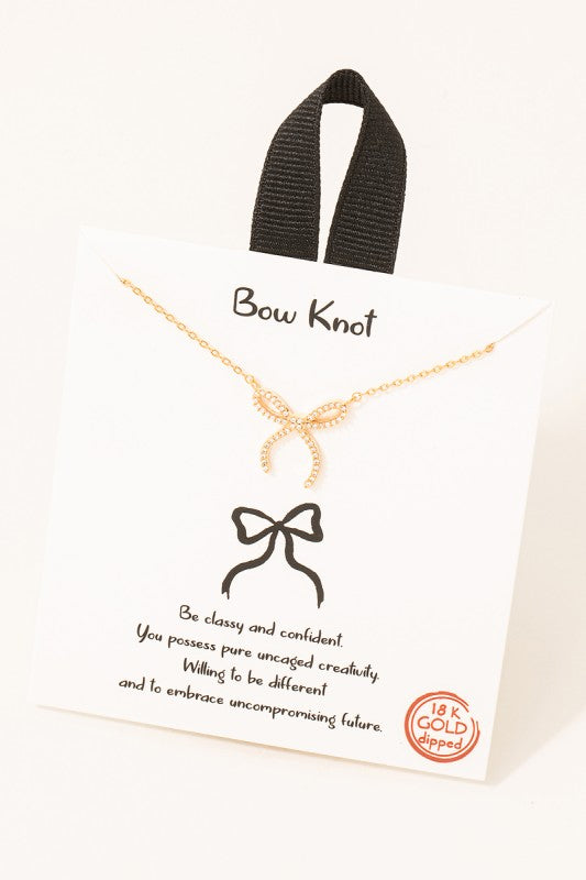 Gold Bow Necklace