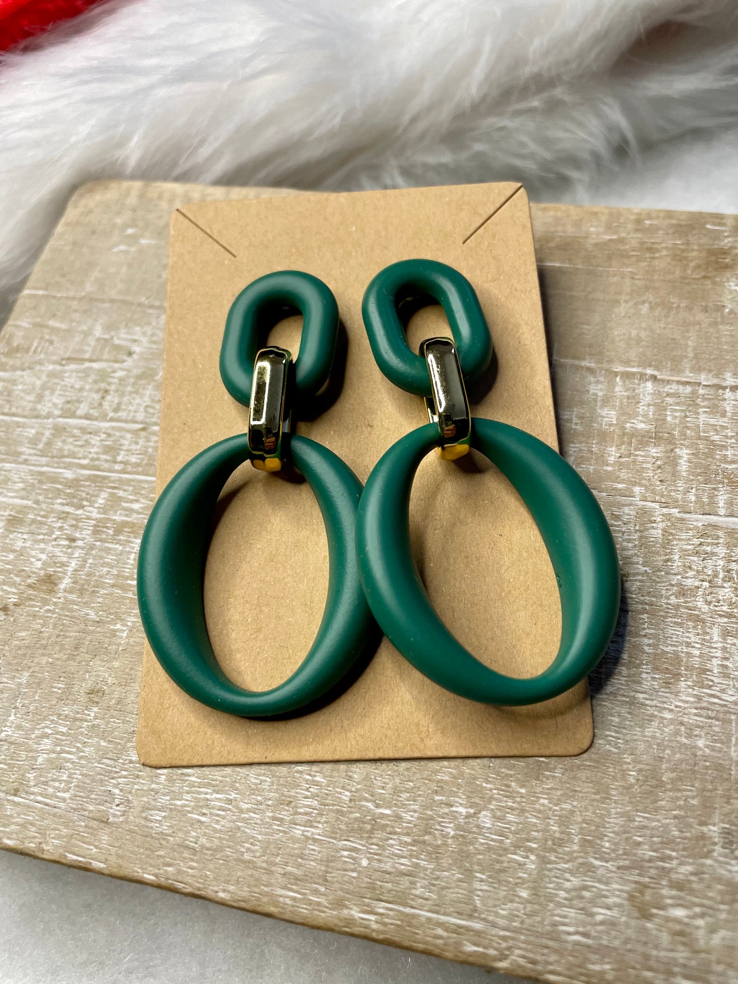 Green Round Urban Acrylic Dangle Earring