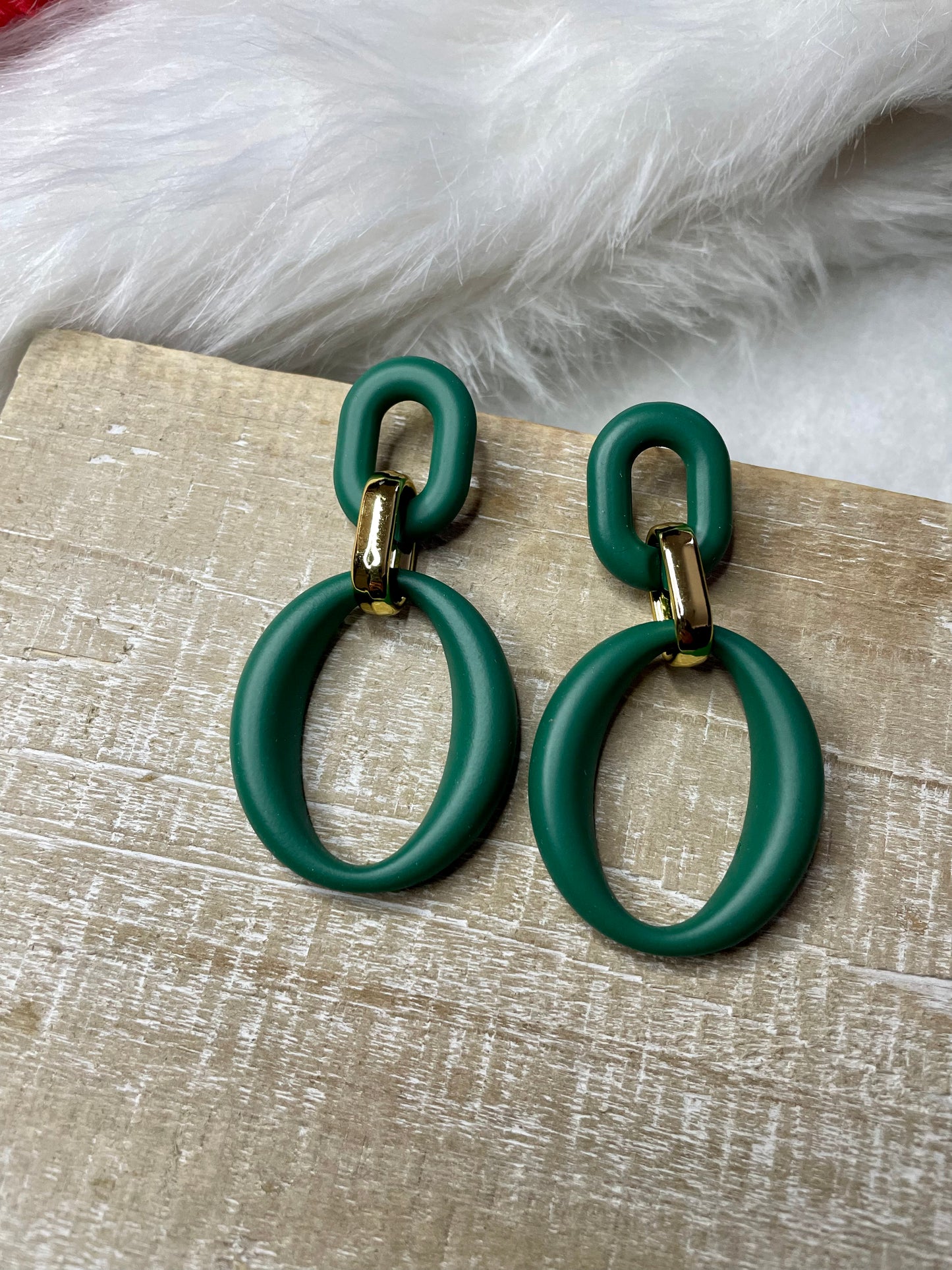 Green Round Urban Acrylic Dangle Earring