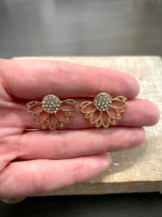 Half Flower Stud Earrings