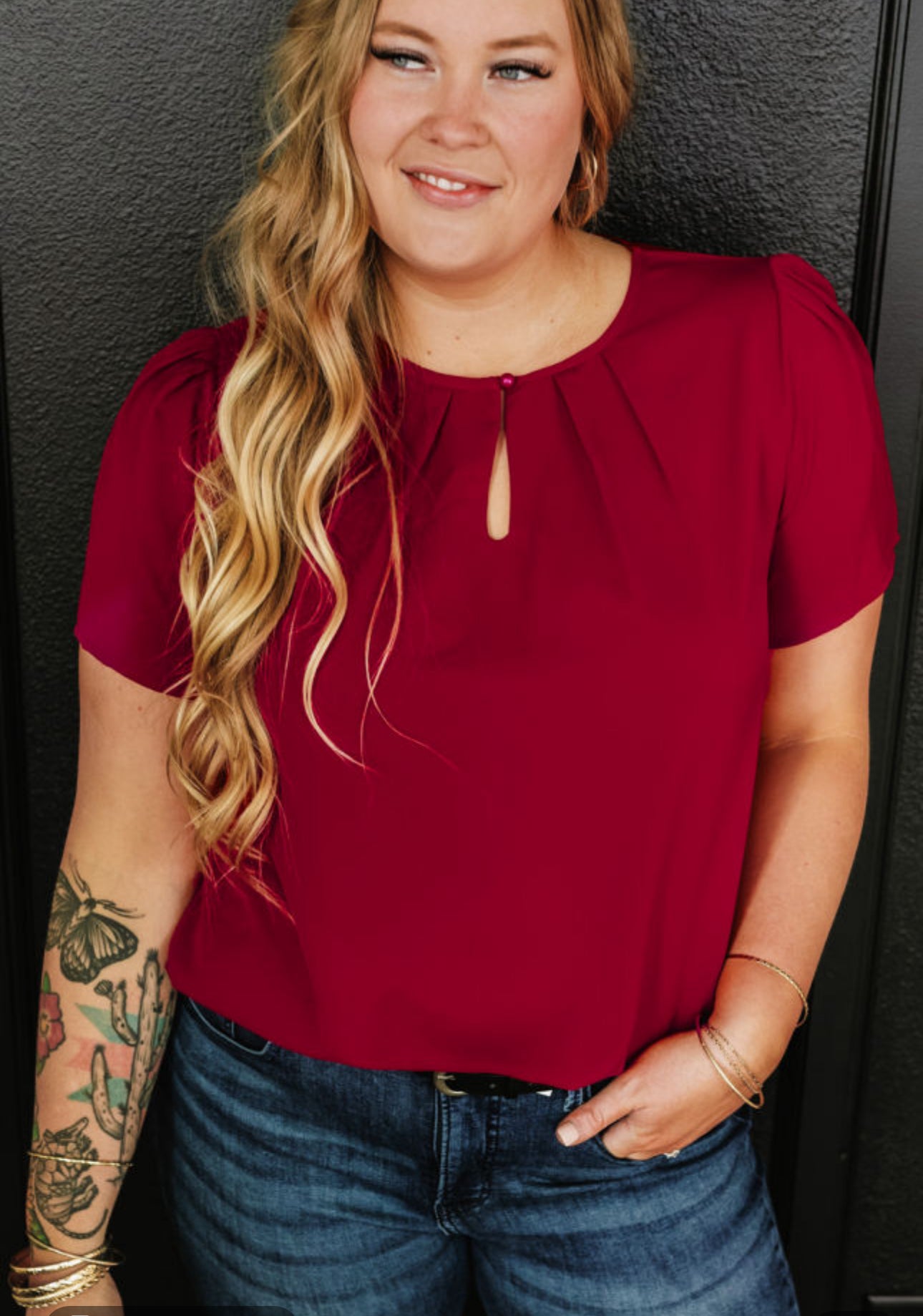 Red Keyhole Top