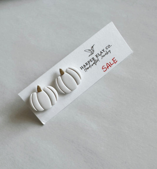 Harper Klay Pumpkin Studs-W