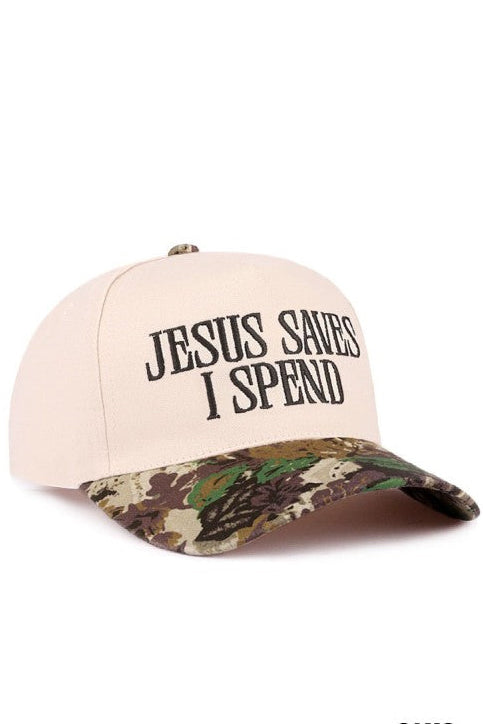 Jesus Saves I Spend Cap/ Camo