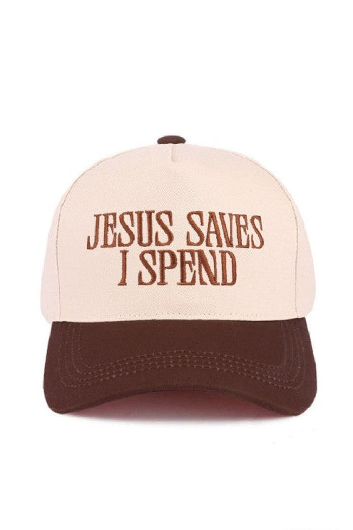 Jesus Saves I Spend Cap/ Brown