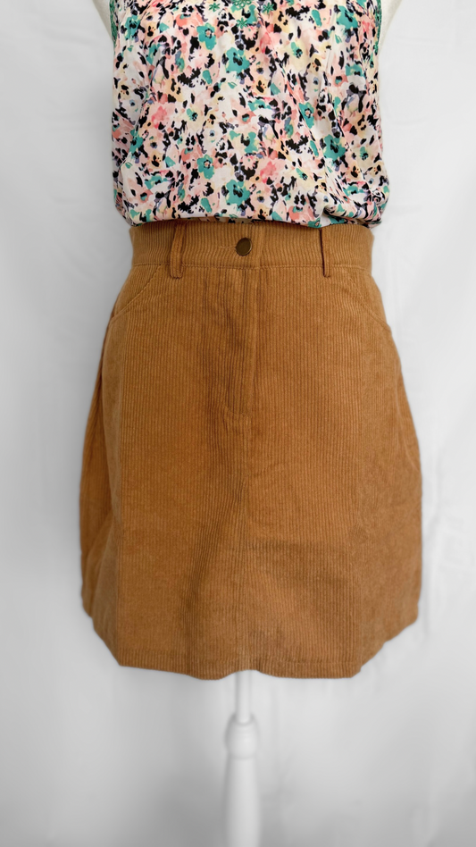 Khaki High Waist Skirt