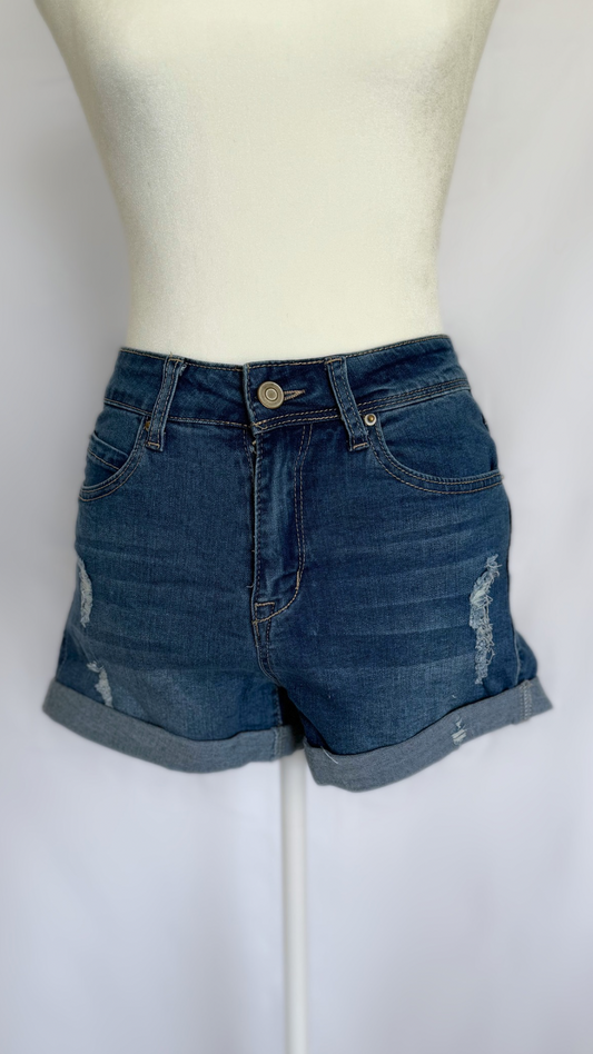 Dark Distressed Shorts