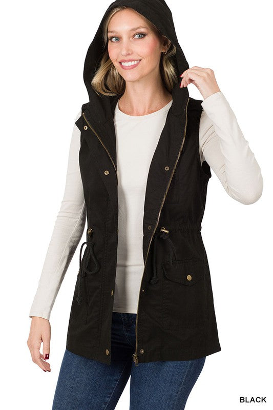 Black Hoodie Vest