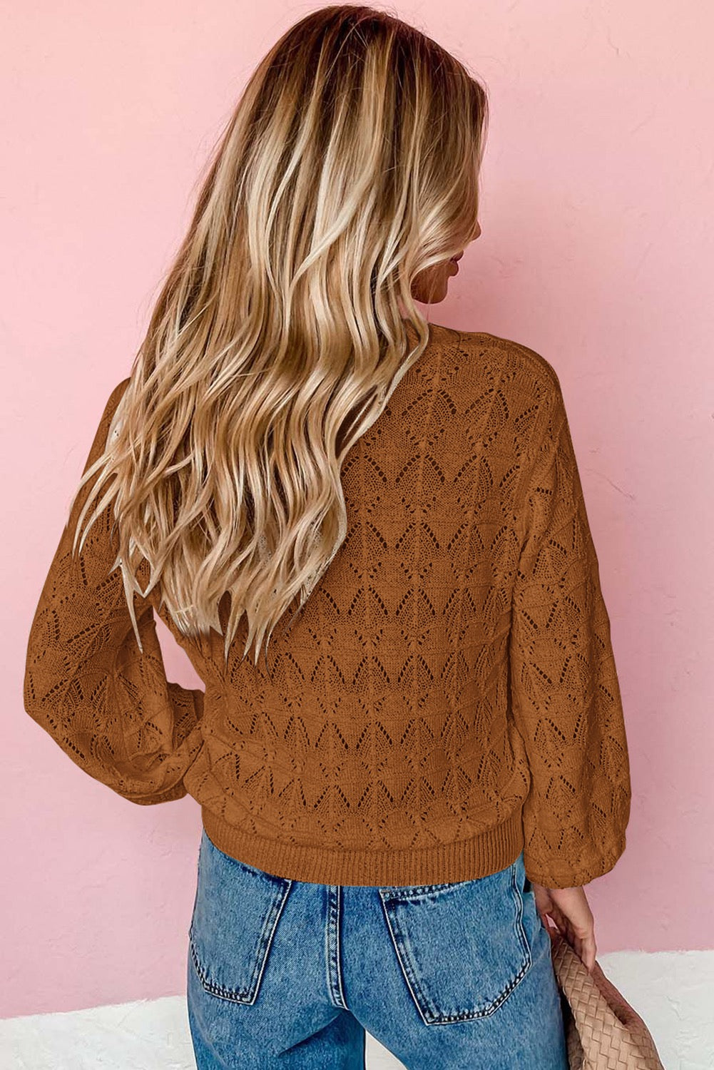 Orange Crochet Cardigan