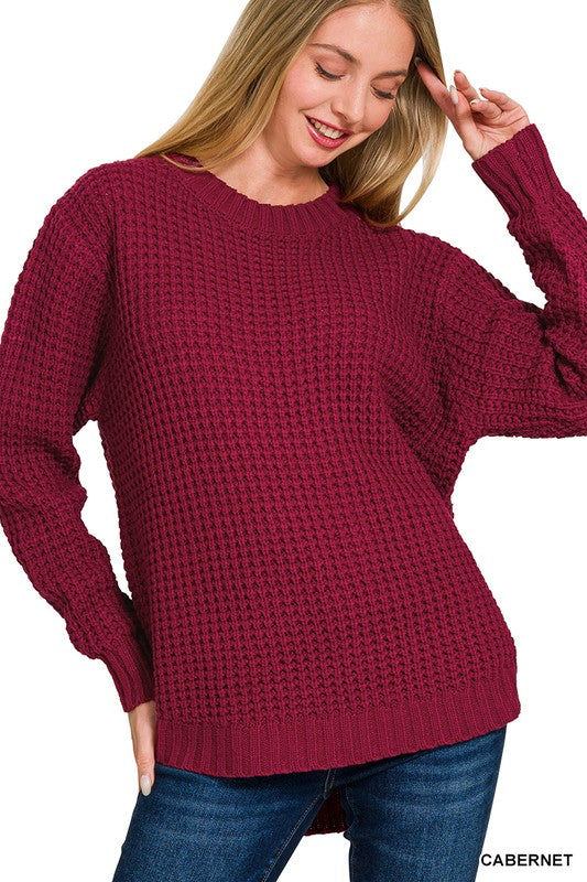 Cabernet Waffle Sweater