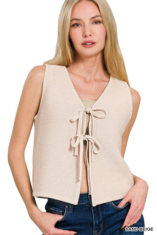 Beige Tie Vest