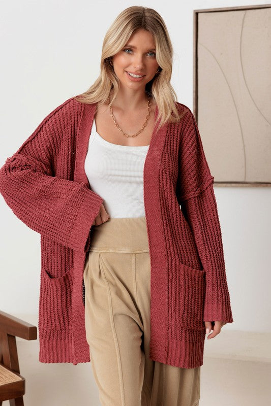 Two Pocket Open Cardigan
