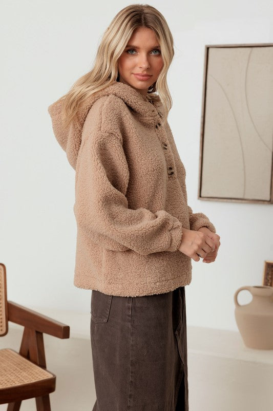 Mocha Teddy Button-up