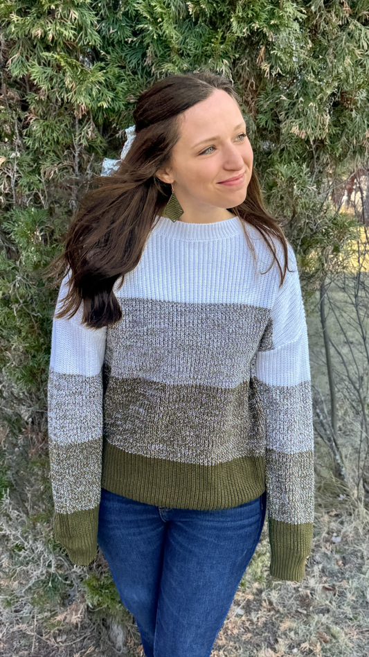 Green Drop Shoulder Sweater