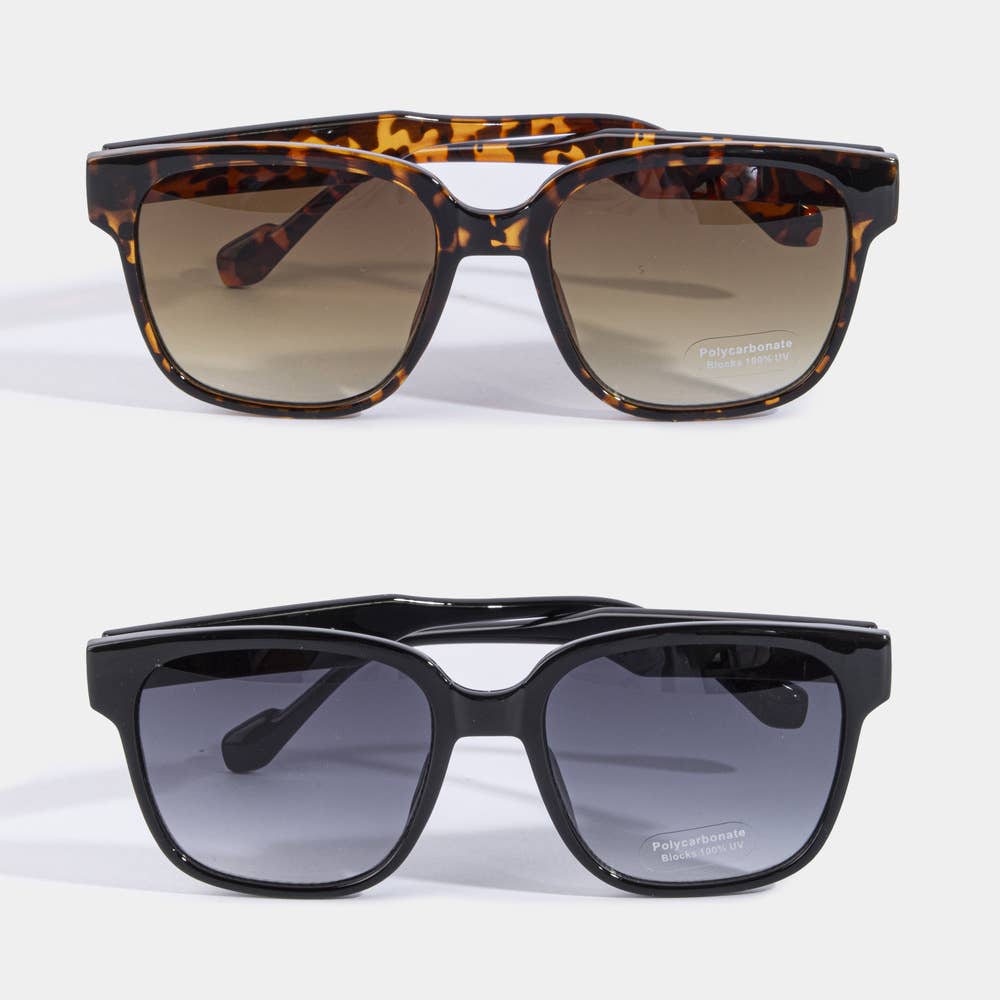 Bold Flat Top Square Frame Sunglasses