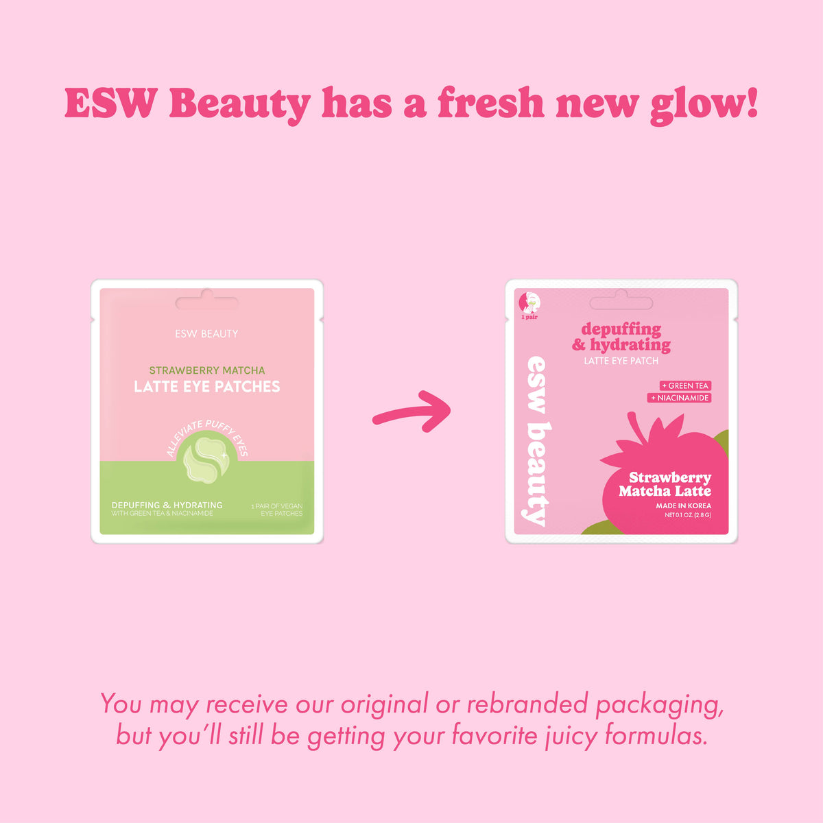 Strawberry Matcha Latte Depuffing & Hydrating Eye Patches